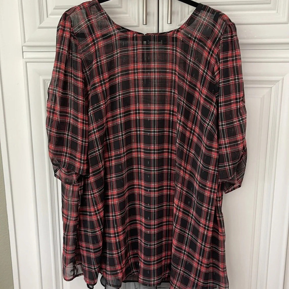 Torrid Chiffon Lurex Ruched Sleeve Blouse size 3 3x - Picture 2 of 12